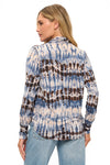 Blue Tie Dye Surplice Top