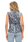 Snake Skin Printed Ruched High Neck Top