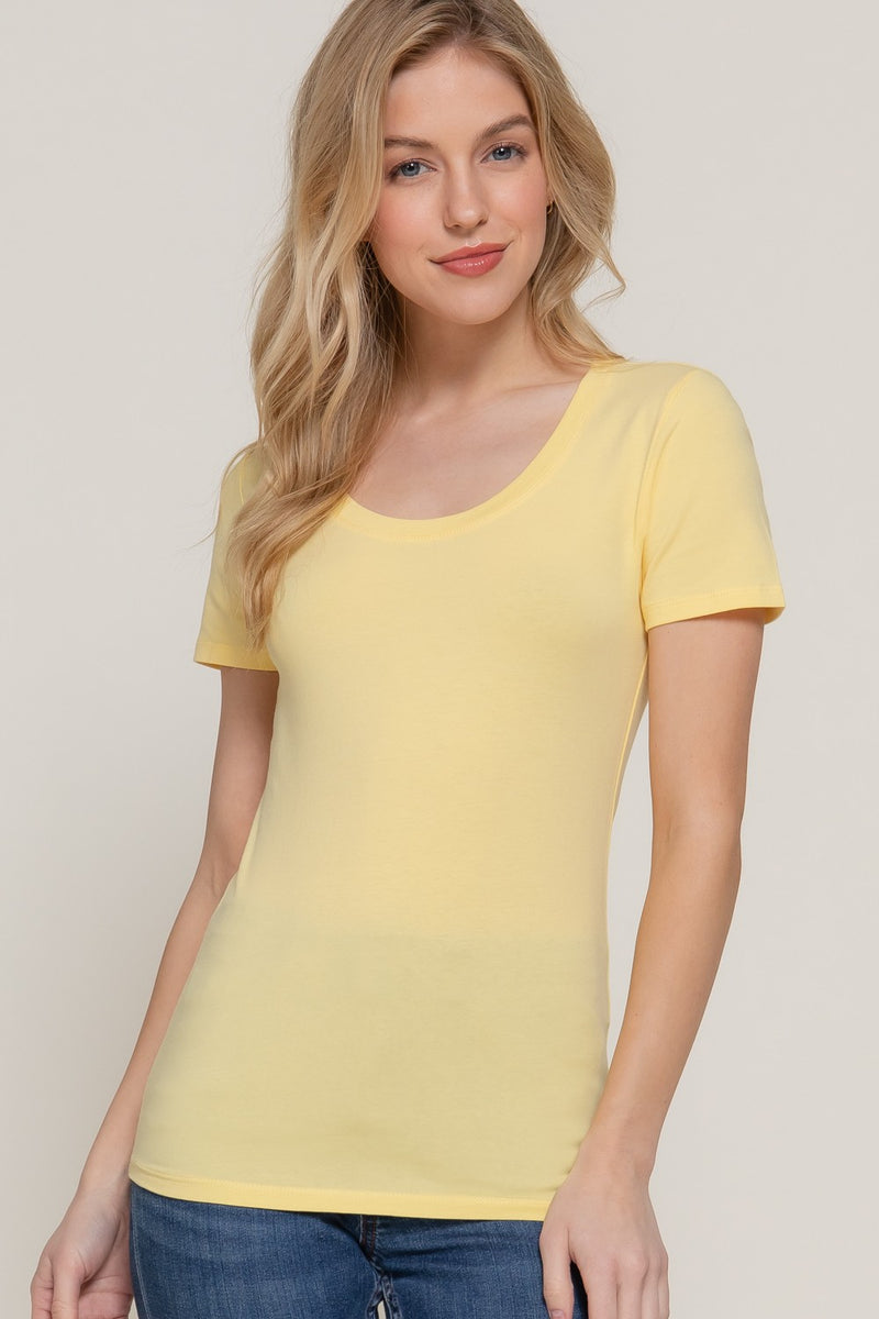 Short Sleeve Scoop Neck Top