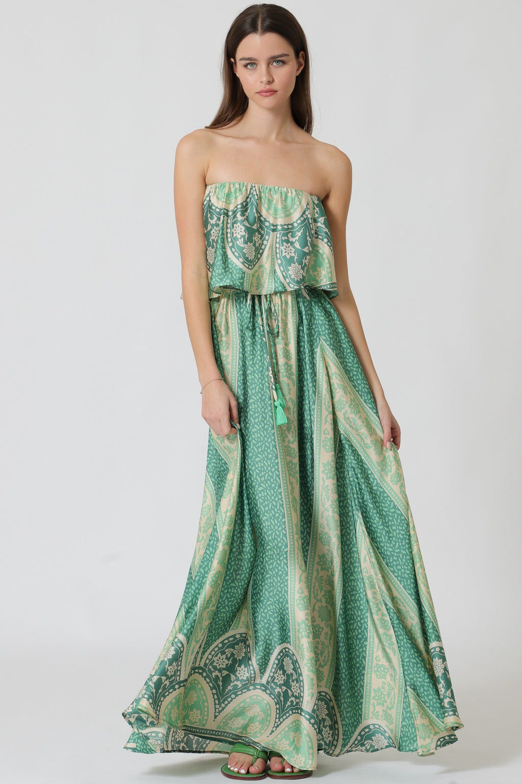 color block pleated maxi dress Colorblock Pleated Maxi Dress