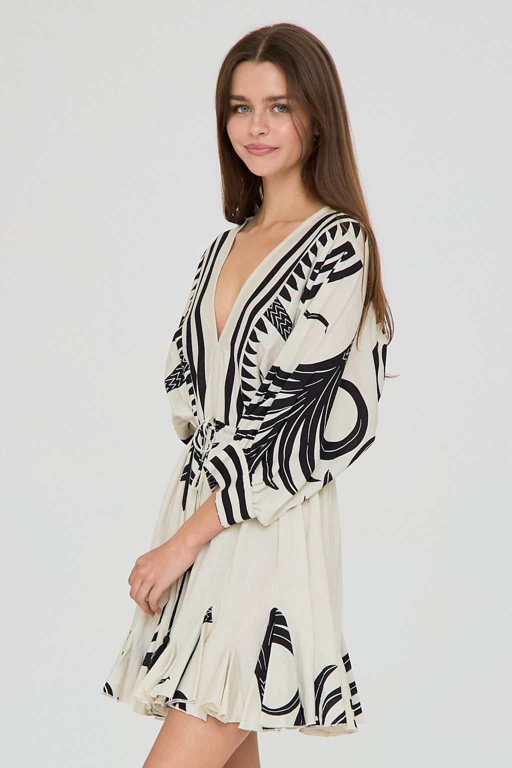 dolman sleeve mini dress The Hazel 3/4 Dolman Sleeve Printed Mini Dress XS