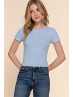 Short Sleeve Crew Rib Crop Top