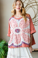 Washed Daisy Patch Top