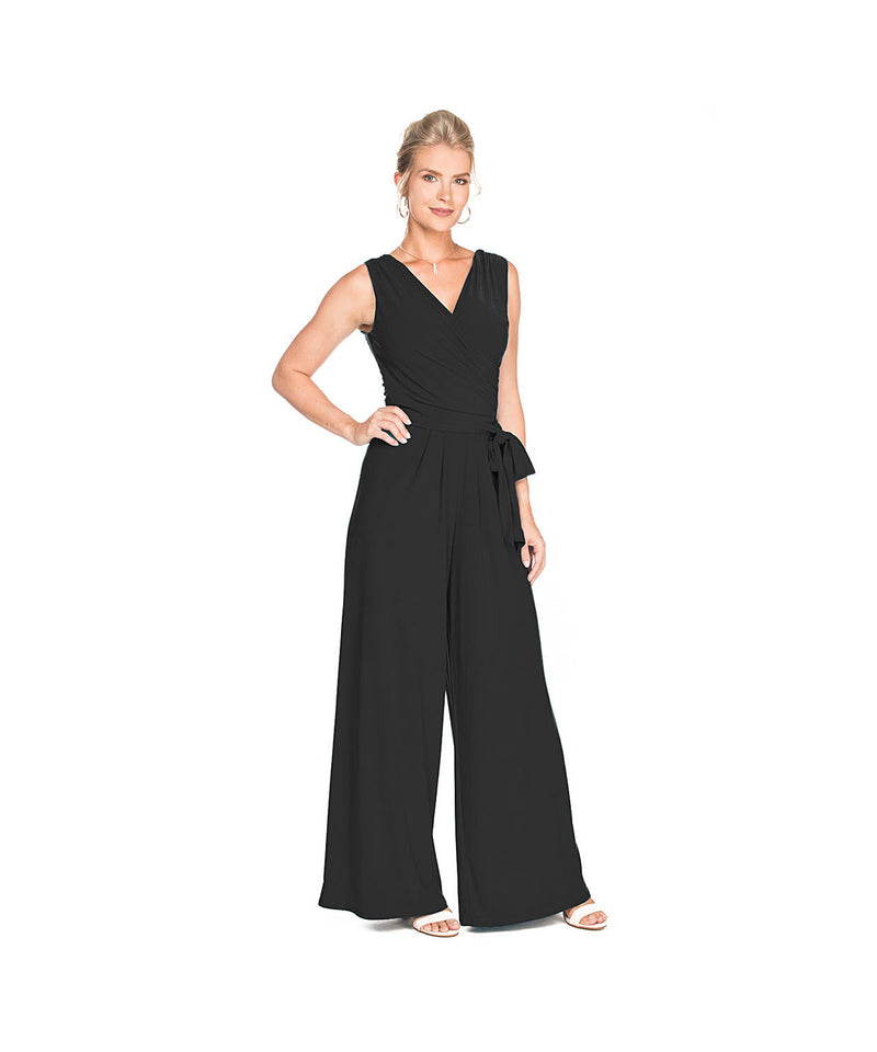 Last Tango Sleeveless Jumpsuit w/ Tie Waist