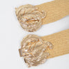 Leaf Metal Buckle Stretch Straw Belt
