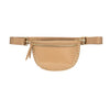 Stylish tan fanny pack featuring studded detailing and a zippered pocket, perfect for Long Island boutique fashion lovers.