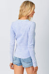 Washed Thermal Henley Top