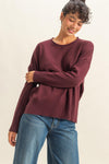 Round Roll Neck Drop Shoulder Sweater