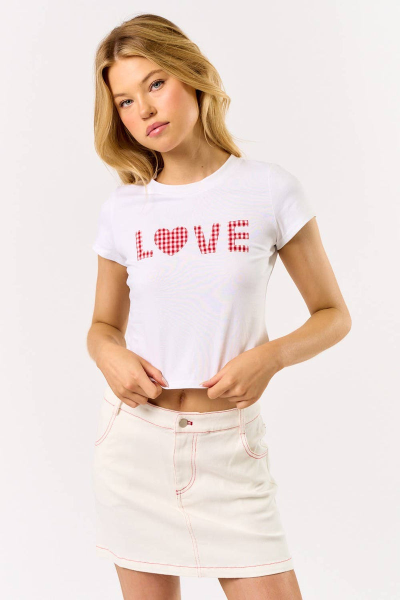 Gingham Love Graphic Baby Tee