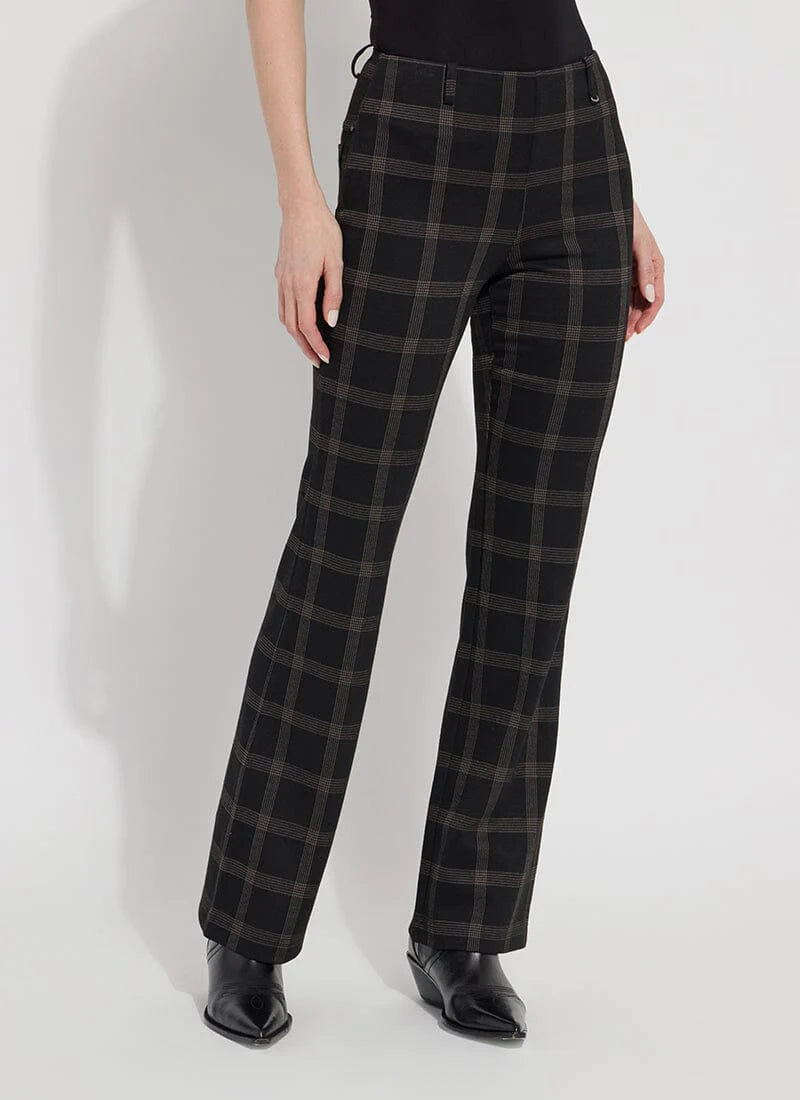 Lysse Pattern Baby Bootcut Leggings - Cold Chestnut Check