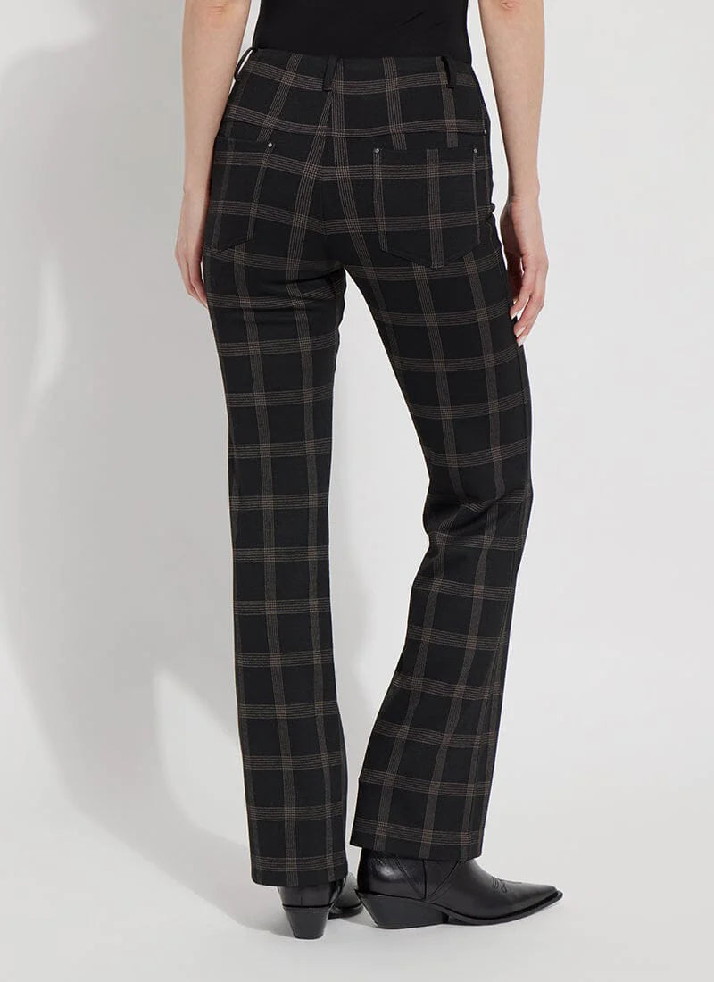 Lysse Pattern Baby Bootcut Leggings - Cold Chestnut Check