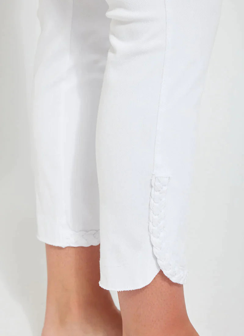 Lysse Happy Hour Braided Cropped White Denim