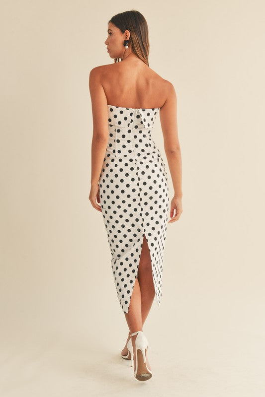 Polka Dot Bodycon Tube Dress