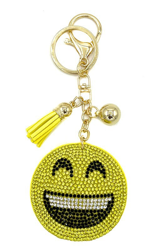 Rhinestone Emoji Keychain