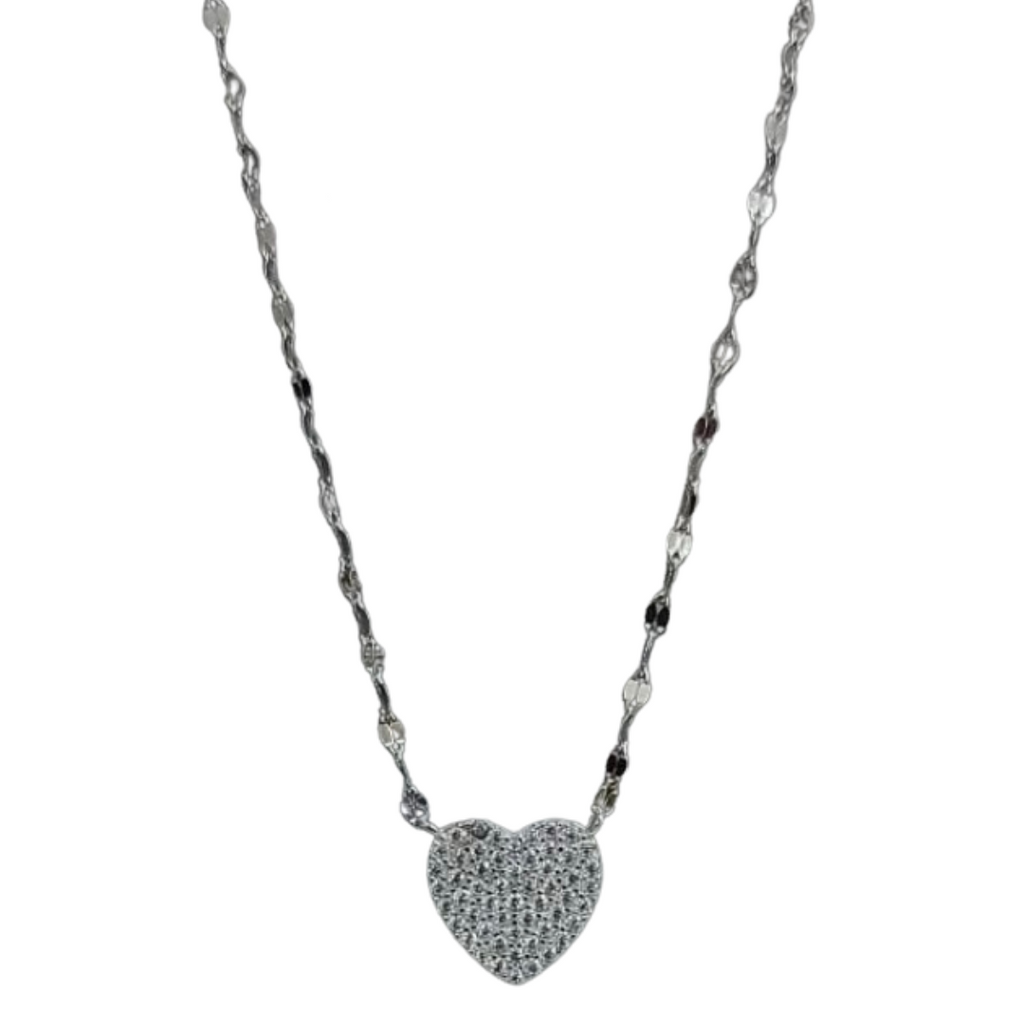 Rhinestone Heart Lip Chain Necklace