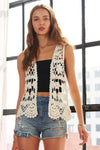 Braid Crochet Vest Cardigan
