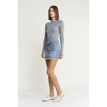Mica Denim Mini Skirt W/ Raw Hem