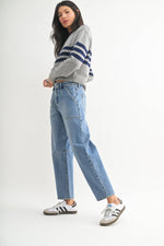 Just Black Denim Utility Seamed Barrel