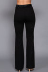 Semi Flare Ponte Pants with Leather Belt