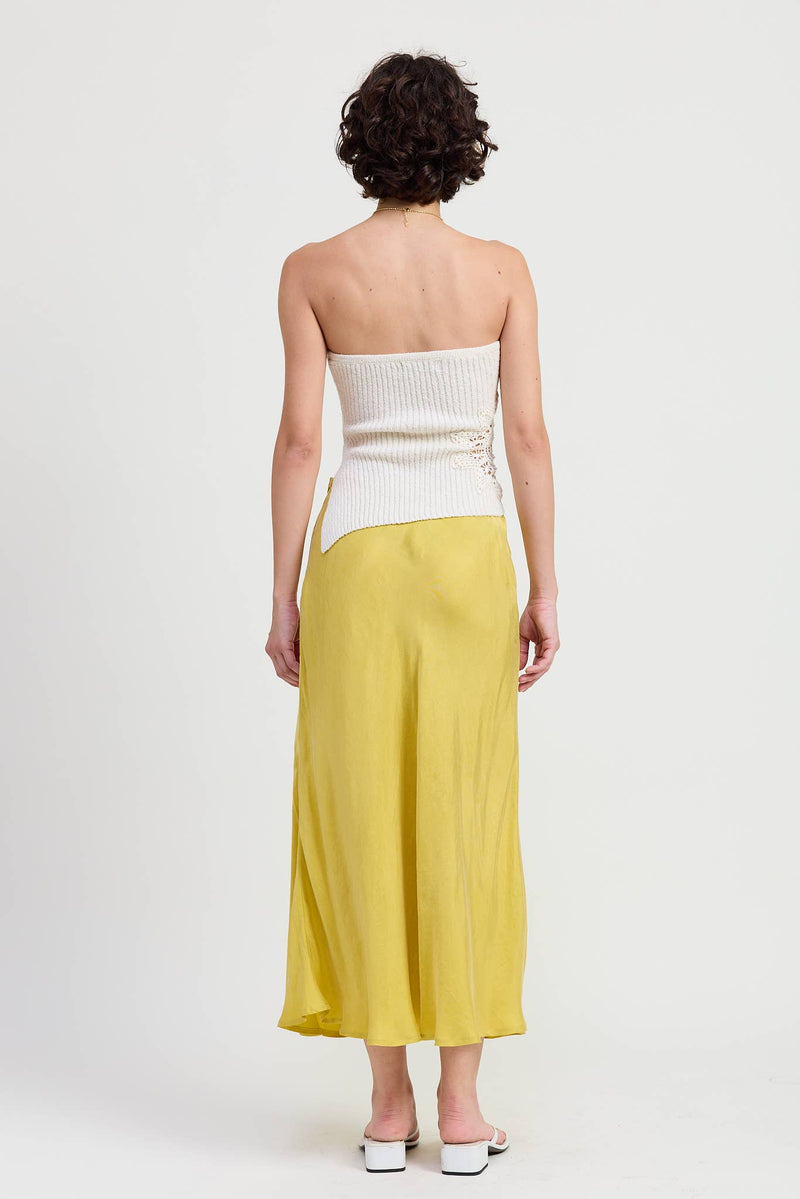 Ribbed Asymmetrical Hem Tube Top