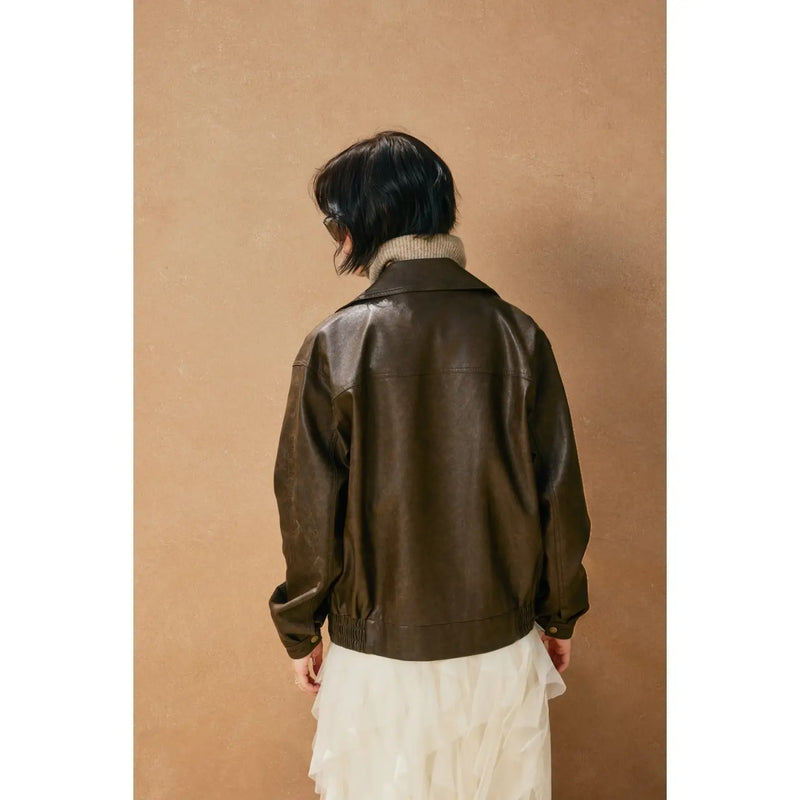 Oversized Vegan Leather Biker Jacket