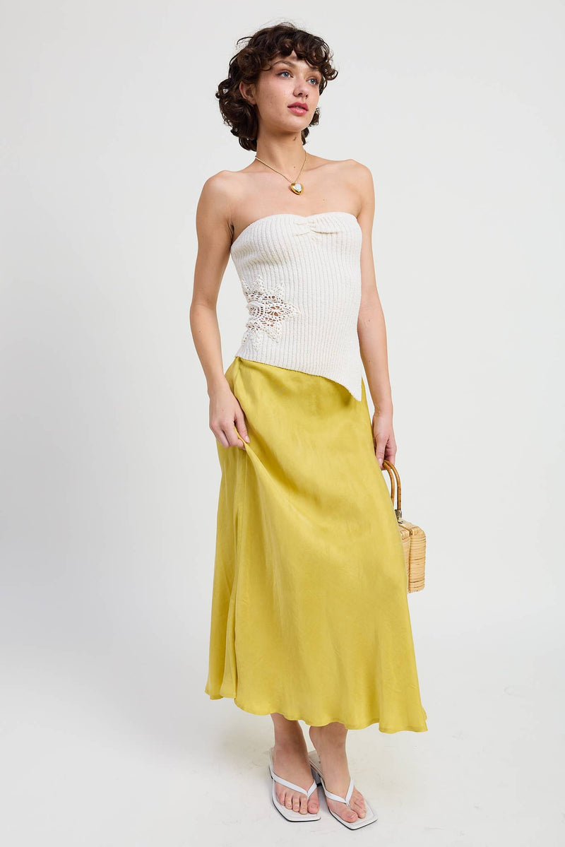 Ribbed Asymmetrical Hem Tube Top