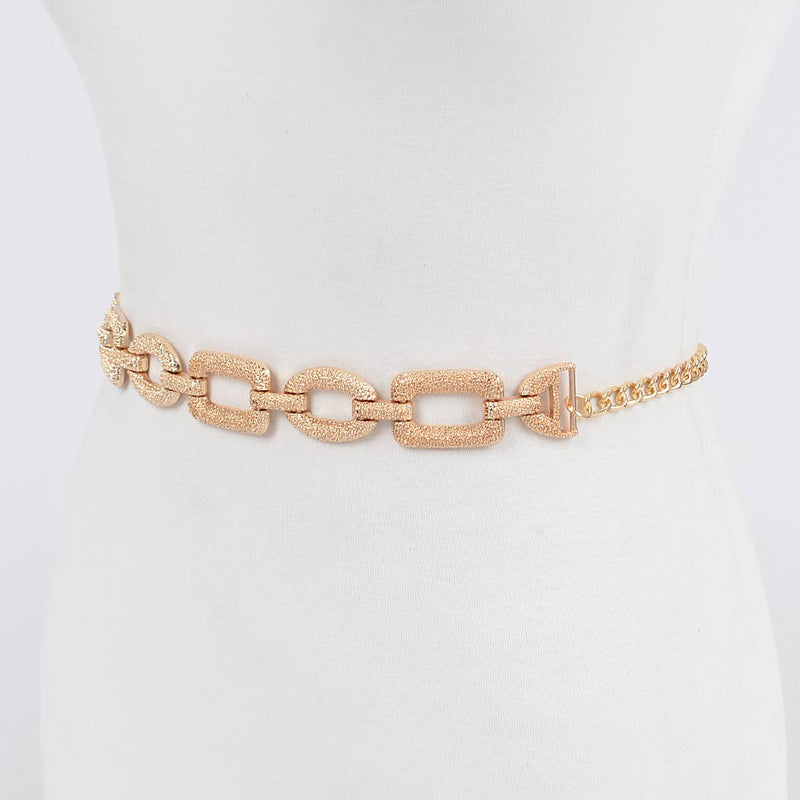 Multi Metal Chain Belt: Gold