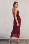 Night We Met Ruched Bodycon Maxi Dress - Wine