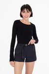 Seamless Perforated Top With Thumbholes