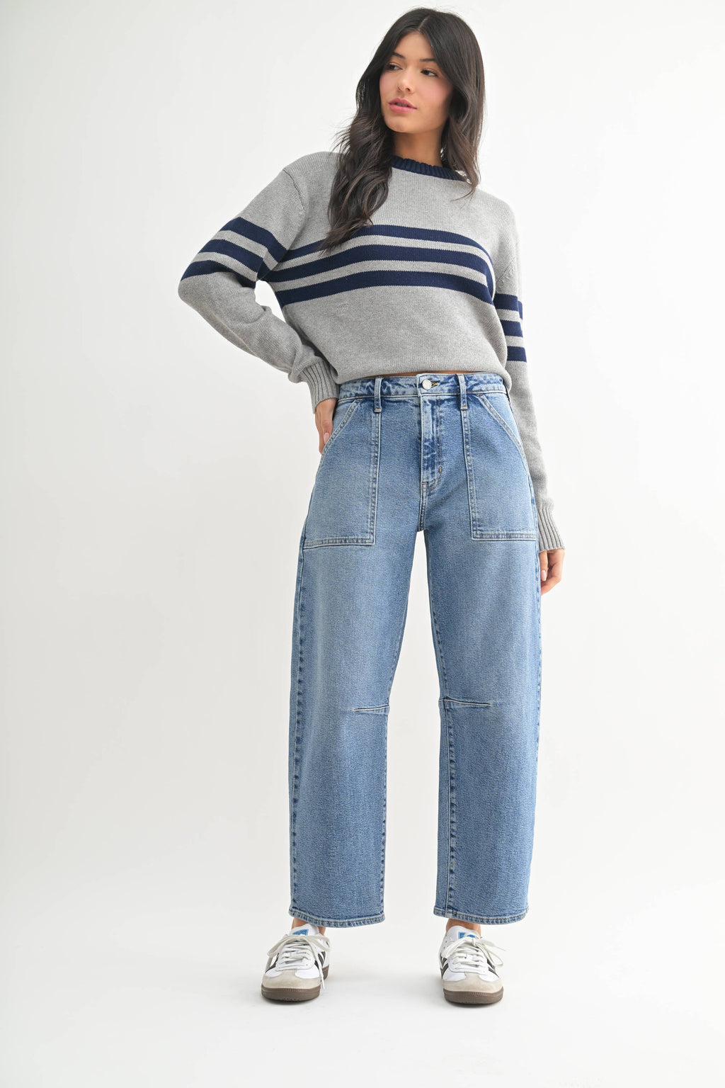 Just Black Denim Utility Seamed Barrel