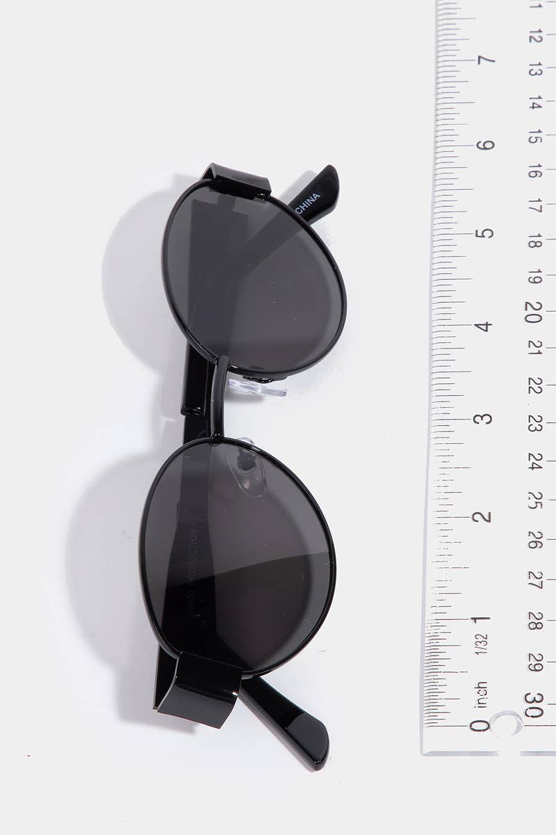 Thin Metal Oval Frame Sunglasses