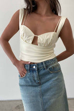 Contrast Bra Double Lined Rib Top