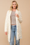 Cable Knit Fringe Cardigan