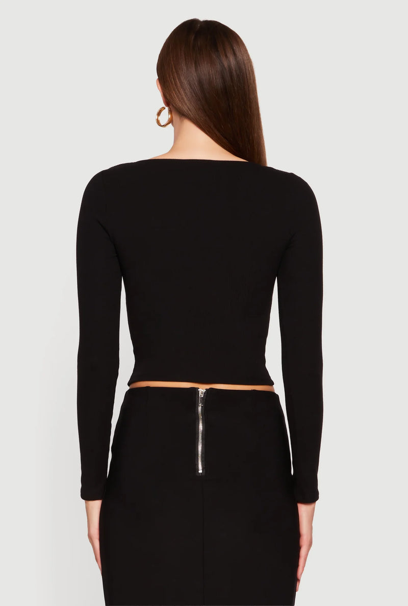 Ruched Detailed Long Sleeve Top