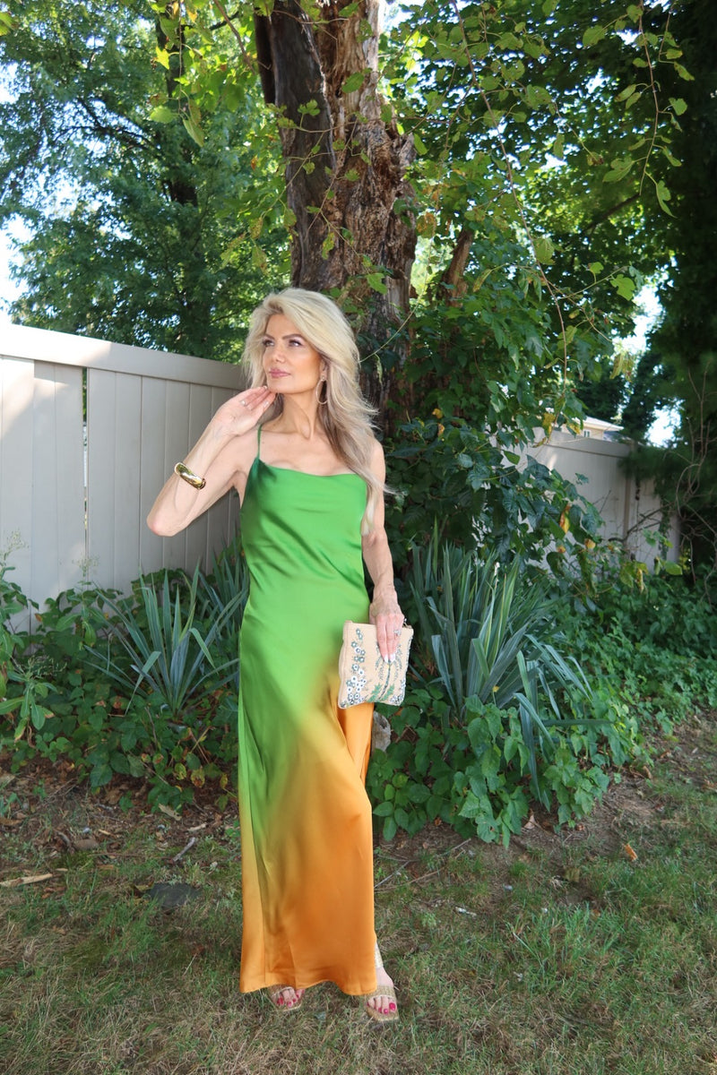 Radiance Ombre Criss Cross Back Maxi Dress