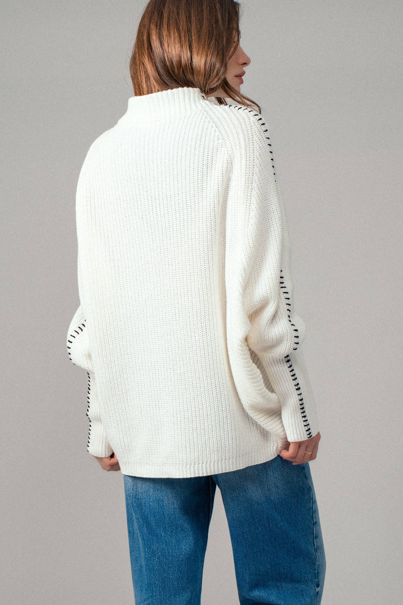 Star Knit Oversized Sweater Top