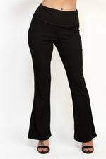 Elastic Ribbed Wide Leg Pant