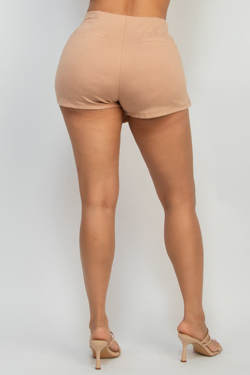 Wrap Buckle High Rise Elatsic Skort