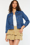 KanCan Classic Fit Peplum Denim Jacket