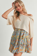 Hoodie Drop Shoulder Crop Sweater Top
