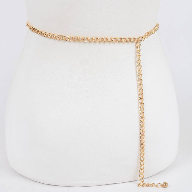 Multi Metal Chain Belt: Gold