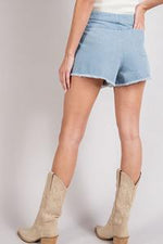 Side Tie Denim Skort