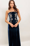 Navy Velvet Maxi Dress
