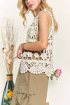 Braid Crochet Vest Cardigan