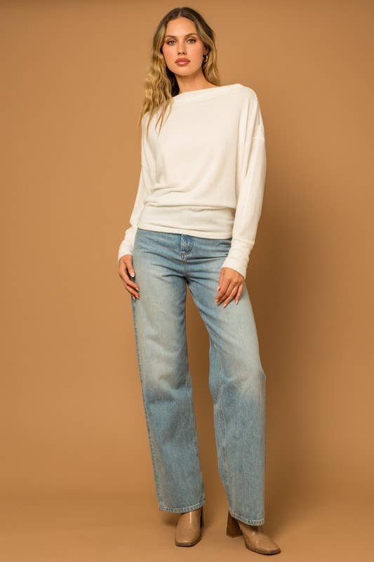 Long Extended Sleeve Drop Shoulder Top