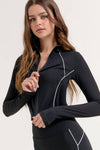 Long Sleeve Piping Detail Active Wear Jacket