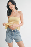Smocked Lace Cotton Tube Top