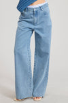 Mid Low Rise Denim Pants with Detachable Boxer Trunk