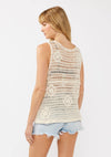 V-Neck Button Down Crochet Floral Top
