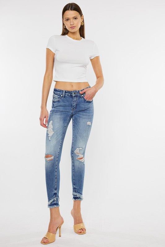 Kan Can Mid Rise Ankle Skinny Jeans